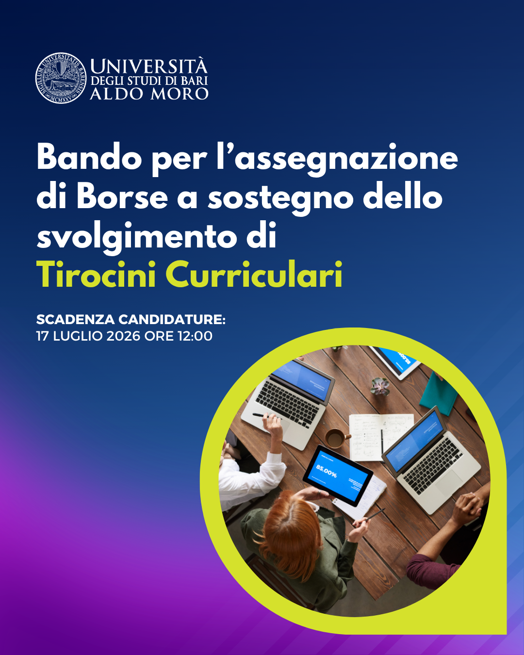 Borse a sostegno dello svolgimento di Tirocini Curriculari